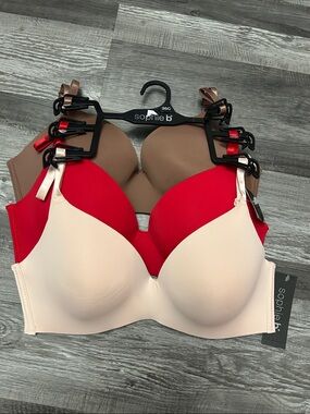 sophie b. Bra Pack in Cream, Red, and Brown